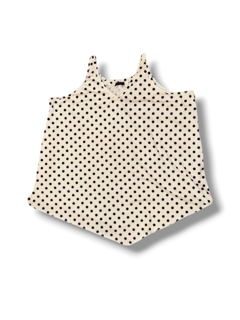 Women’s 2XL First Love Black and White Polka Dot Tank Top Blouse Plus Size